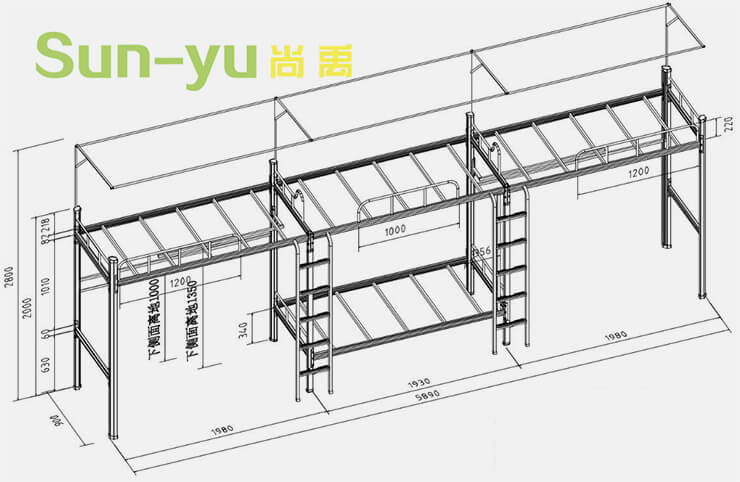 三連4人位-側(cè)梯-鋼架床設(shè)計(jì)圖