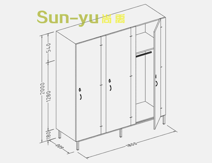 尚禹三門衣柜設(shè)計圖